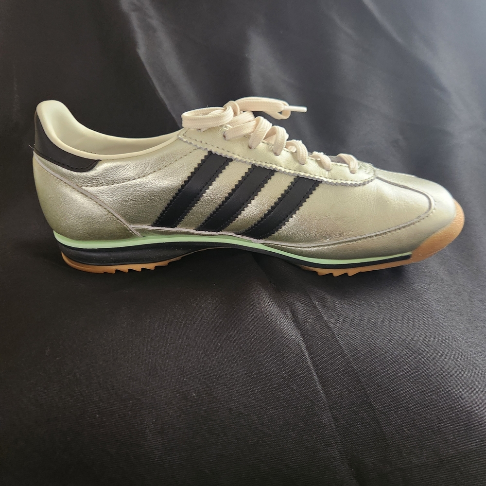 Adidas Metallic Gold Classic Three-Stripe Sneaker